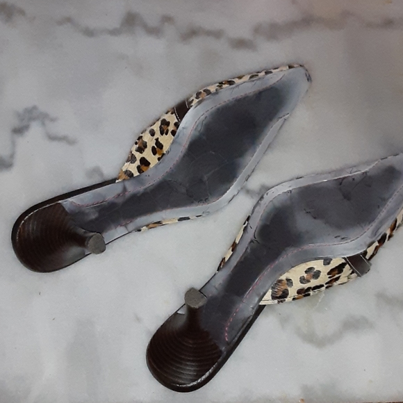 Cole Haan Leopard skin and leather mules size 7.5 - Picture 3 of 3